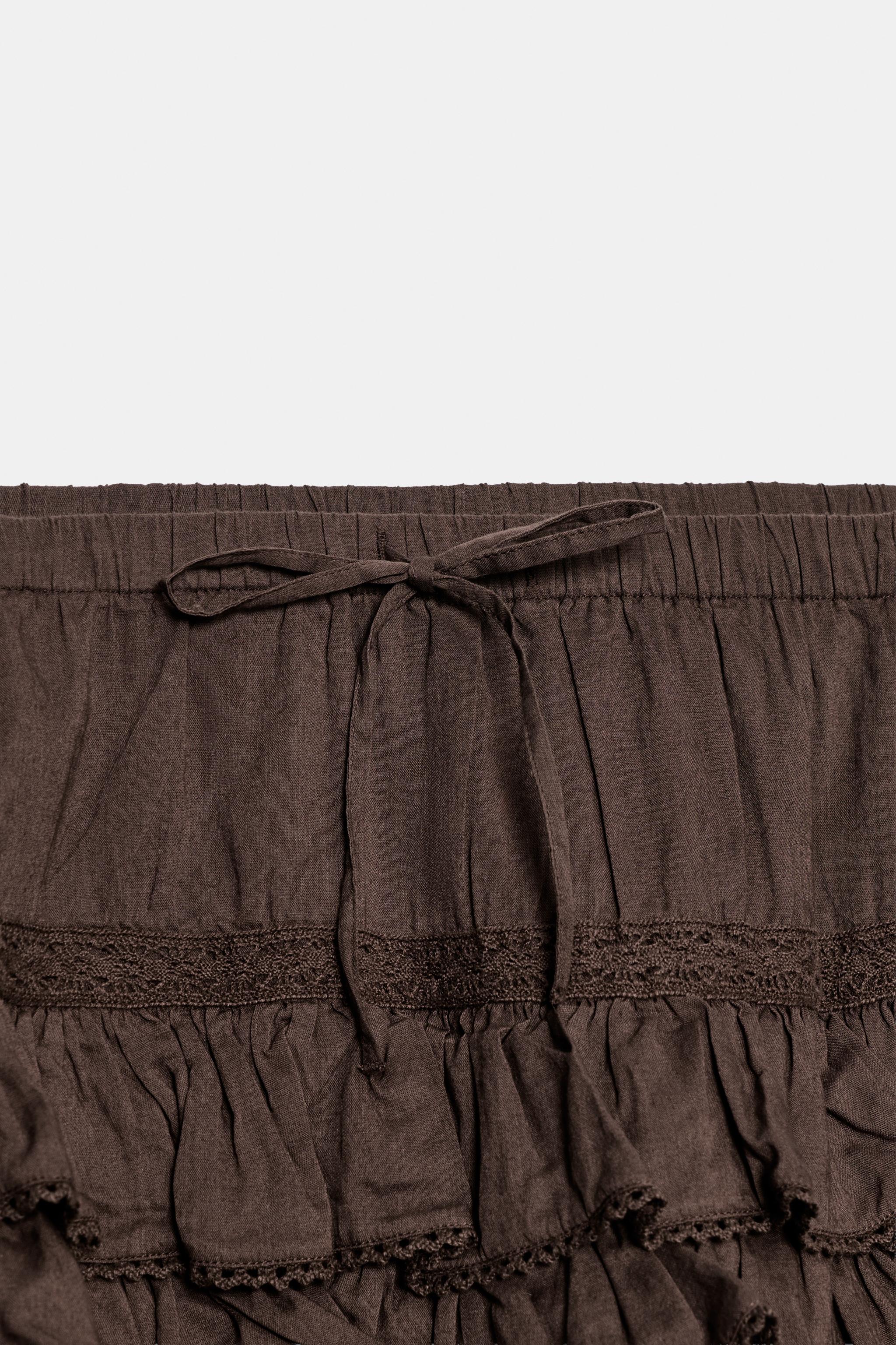 JUPE-PANTALON À VOLANTS